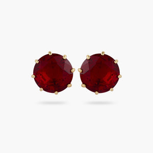 
            
                Load image into Gallery viewer, Garnet Red Diamantine Round Stone Post Earrings
            
        
