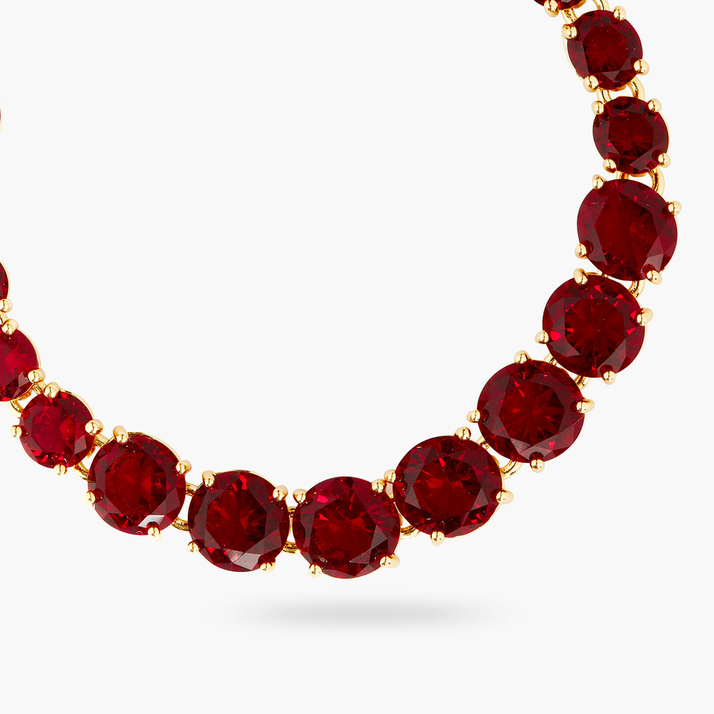 Garnet Red Diamantine Luxurious One Row Bracelet