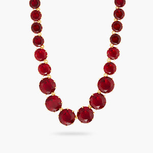 
            
                Load image into Gallery viewer, Garnet Red Diamantine Round Stones Long Necklace
            
        