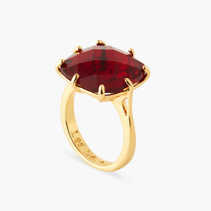 
            
                Load image into Gallery viewer, Garnet Red Diamantine Square Solitaire Ring
            
        