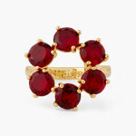 Garnet Red Diamantine 6 Stone Fine Ring