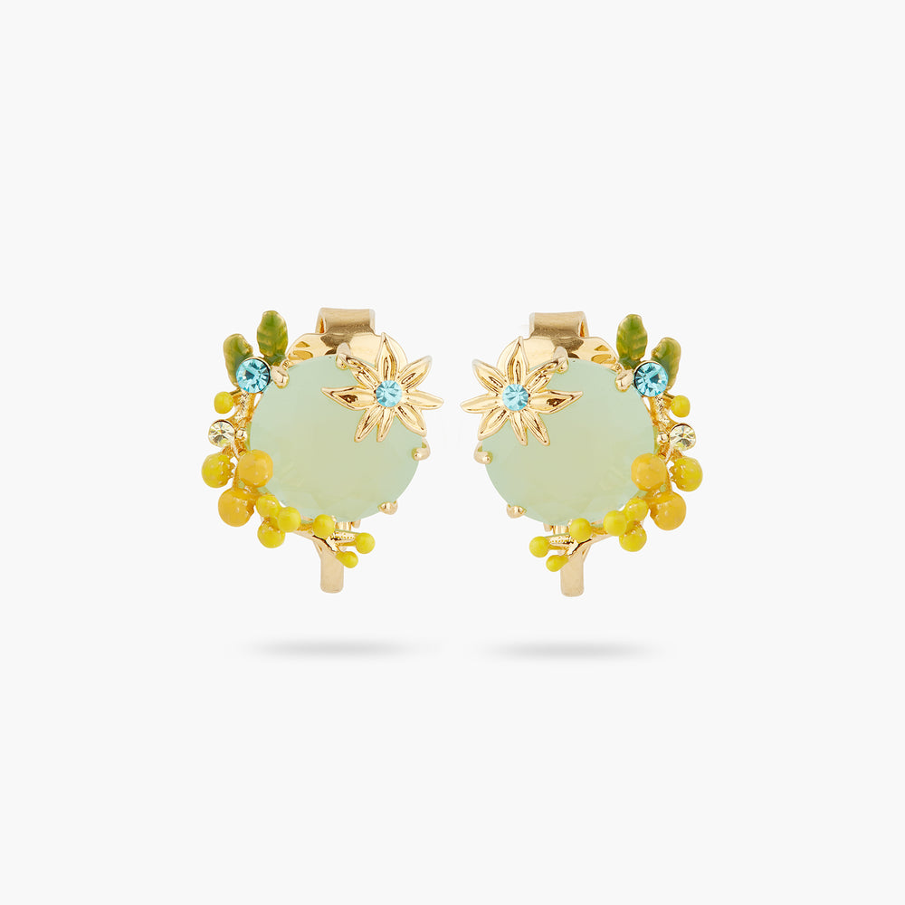 Mimosa and Star Anise Clip-On Earrings