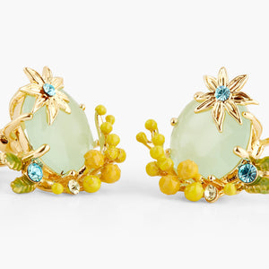 Mimosa and Star Anise Clip-On Earrings