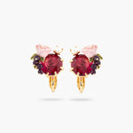 Roses and Blackcurrant Berries Clip-On Earrings