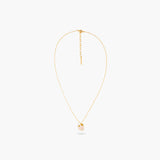 Orange Blossom and Faceted Glass Pendant Necklace