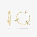 Two Dragonfly Hoop Earrings