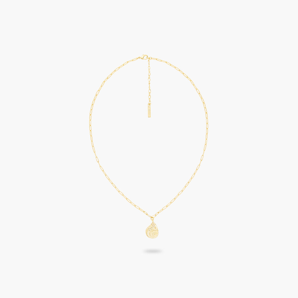 Golden Snail and Rectangle Link Chain Necklace