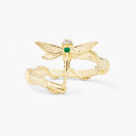 Golden Dragonfly Adjustable Ring