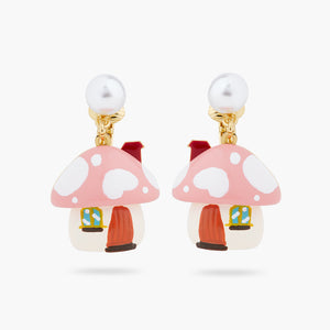 Mushroom House Clip-on Earrings