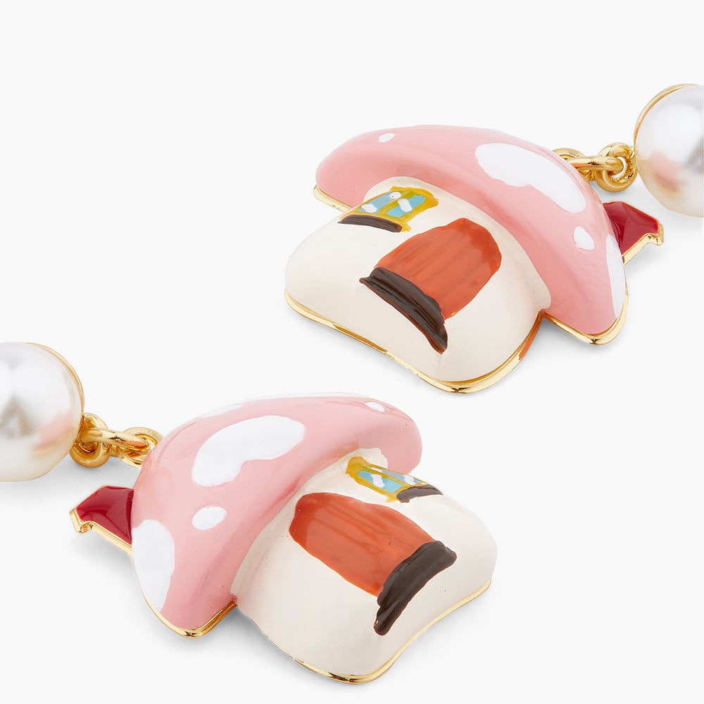 Mushroom House Clip-on Earrings