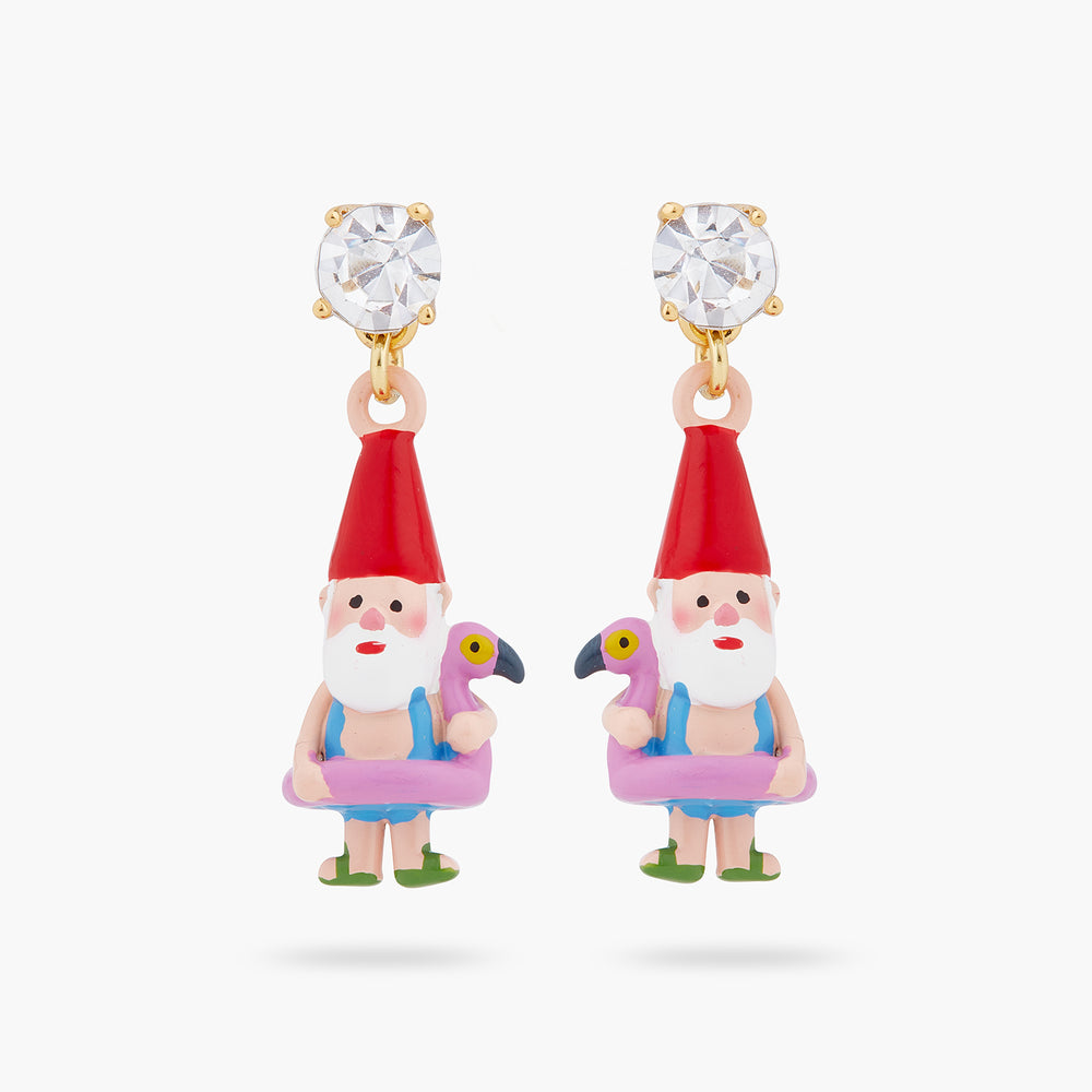 Garden Gnome and Inflatable Pink Flamingo Post Earrings