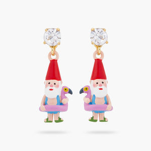 Garden Gnome and Inflatable Pink Flamingo Post Earrings