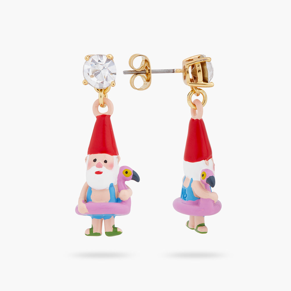 Garden Gnome and Inflatable Pink Flamingo Post Earrings