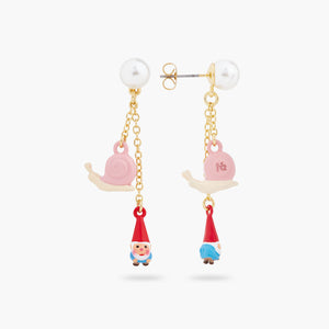 Garden Gnome and Snail Post Earrings