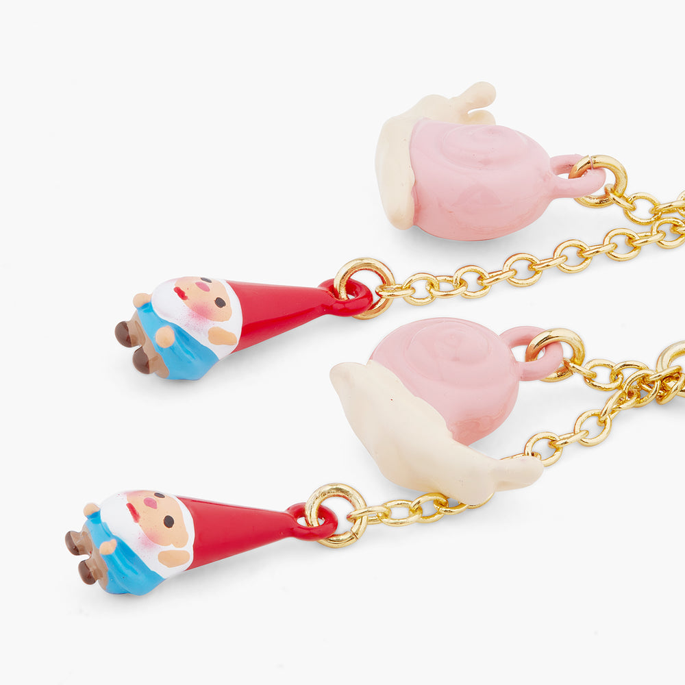 Garden Gnome and Snail Post Earrings