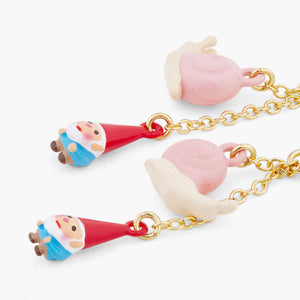 Garden Gnome and Snail Post Earrings