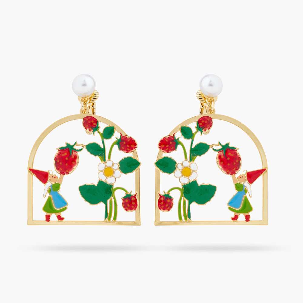 Strawberry Picking Clip-on Earrings