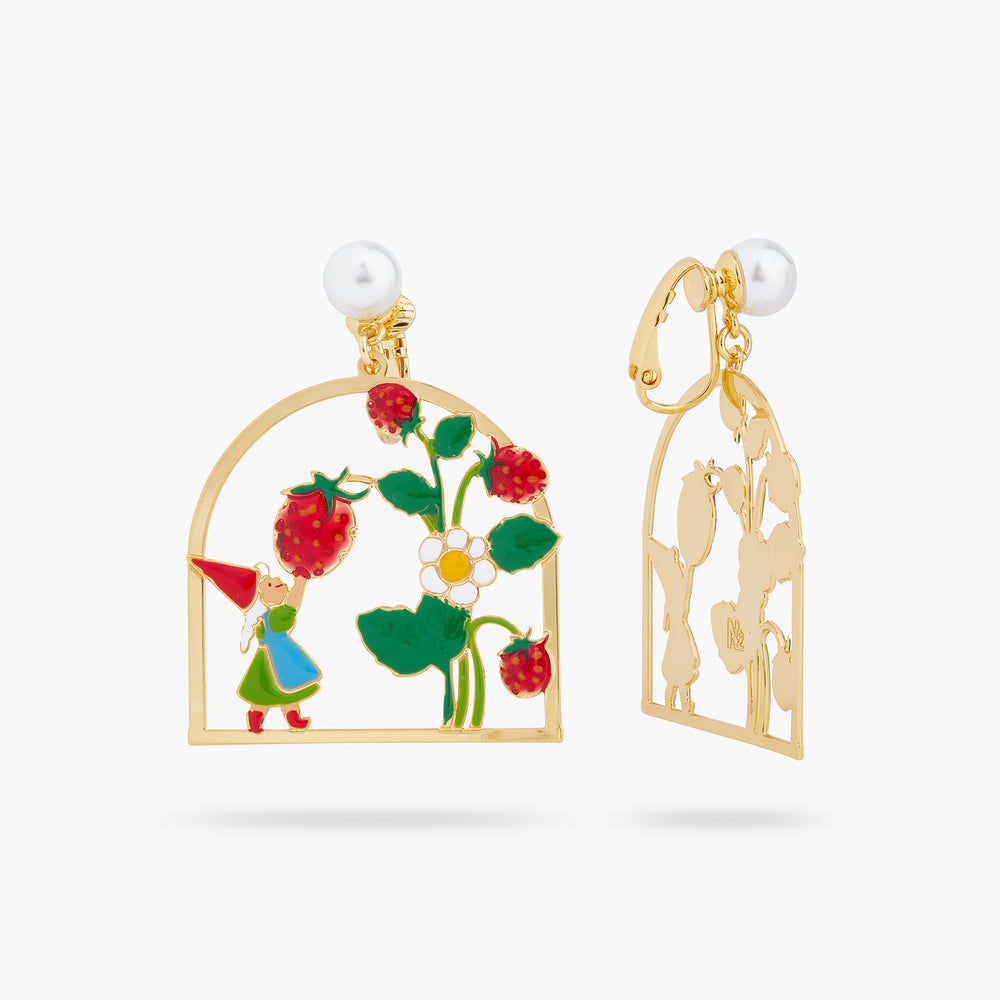 Strawberry Picking Clip-on Earrings