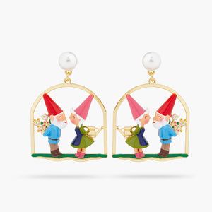 Garden Gnome Couple Post Earrings