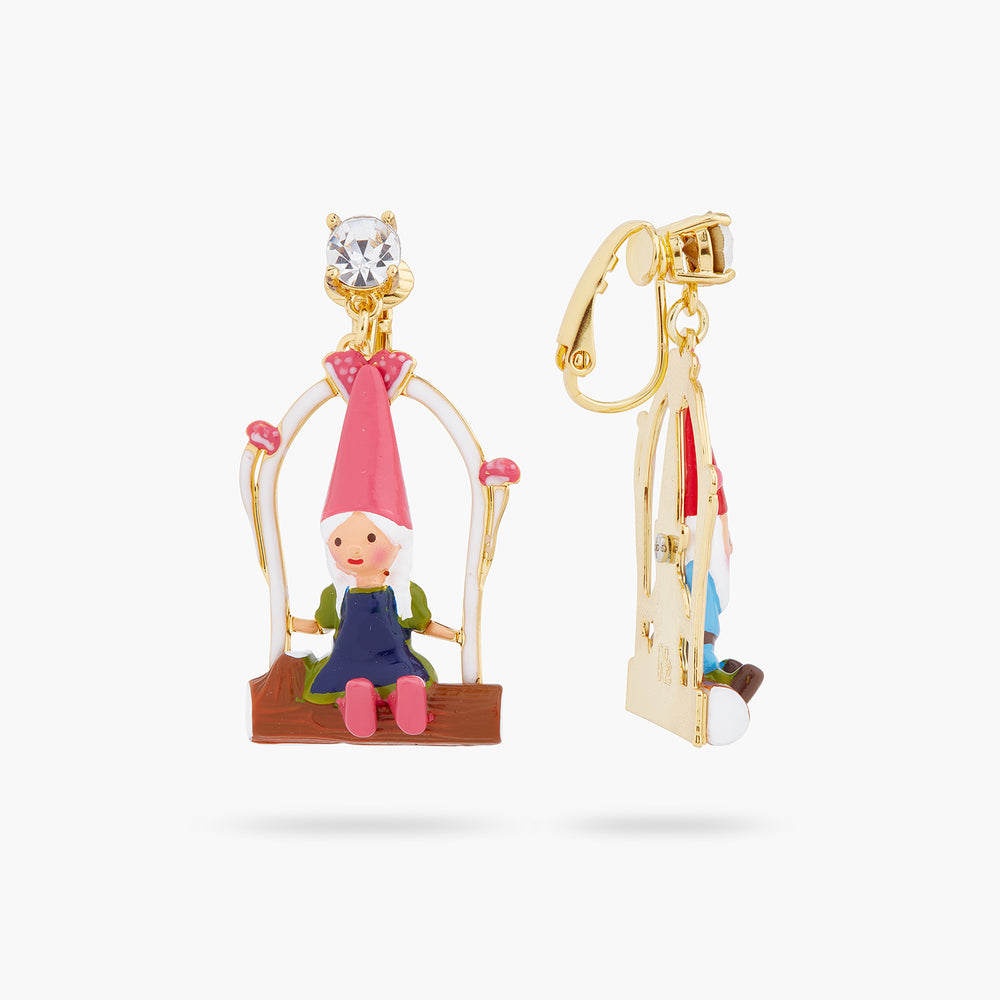 
            
                Load image into Gallery viewer, Garden Gnome Couple Asymmetrical Clip-on Earrings
            
        