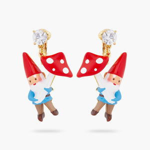 
            
                Load image into Gallery viewer, Garden Gnome and Mushroom Clip-on Earrings
            
        