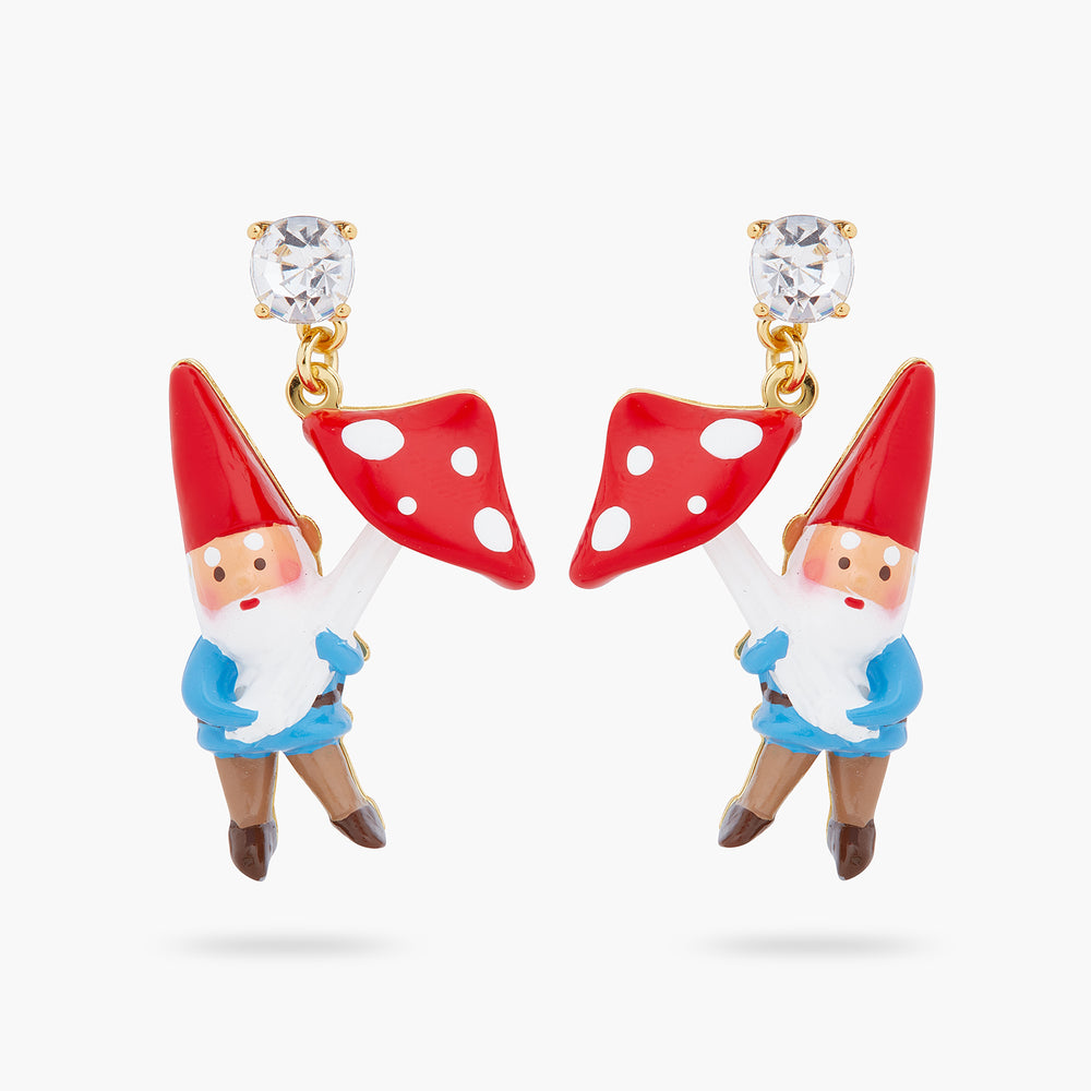 Garden Gnome and Mushroom Post Earrings