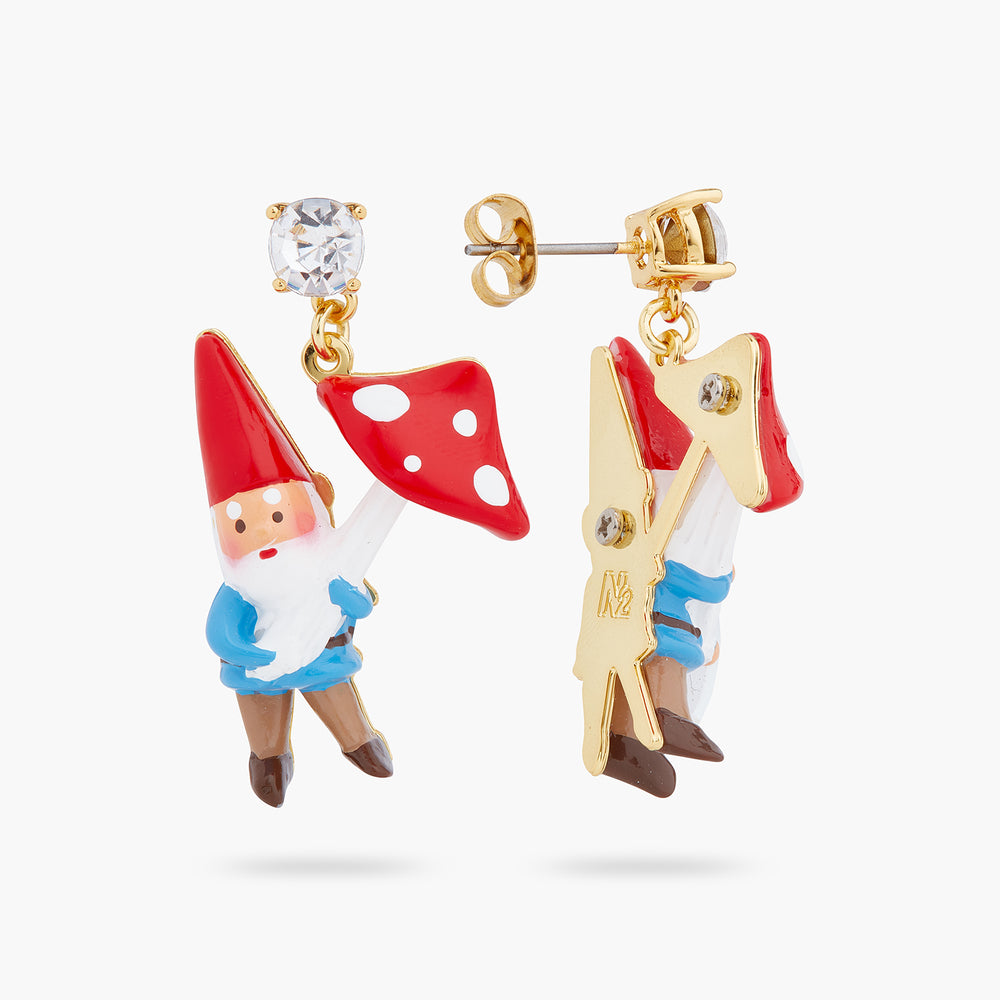Garden Gnome and Mushroom Post Earrings