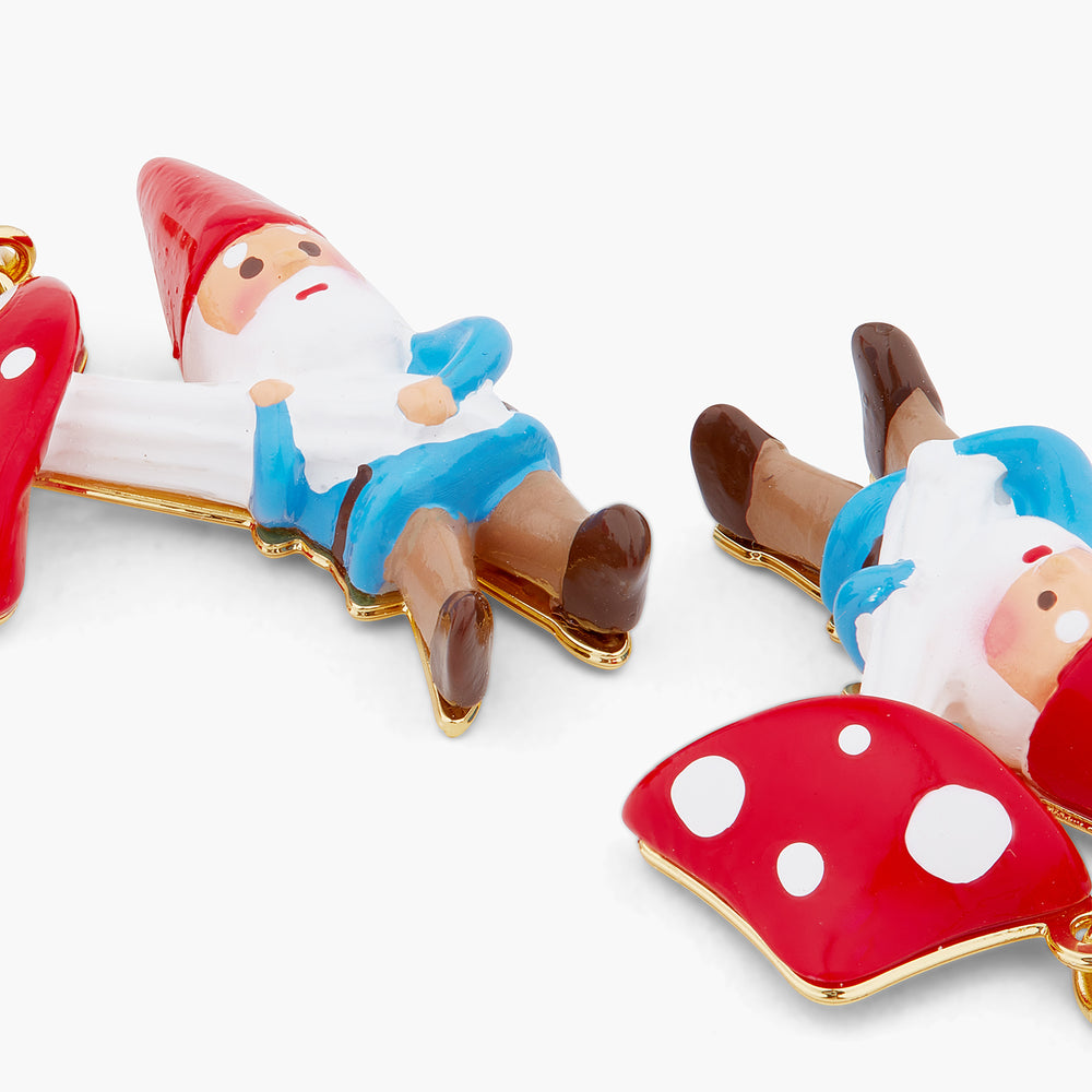 Garden Gnome and Mushroom Post Earrings