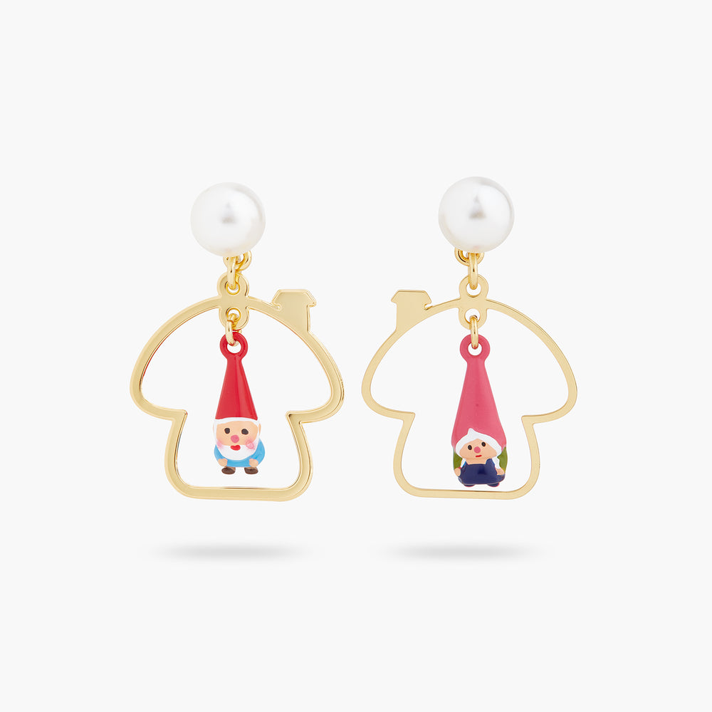 
            
                Load image into Gallery viewer, Toadstool Family Asymmetrical Post Earrings
            
        