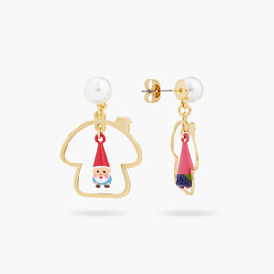 Toadstool Family Asymmetrical Post Earrings