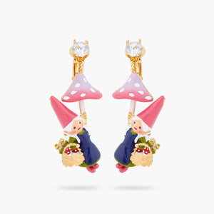 
            
                Load image into Gallery viewer, Garden Gnome Lady and Mushroom Picking Clip-on Earrings
            
        