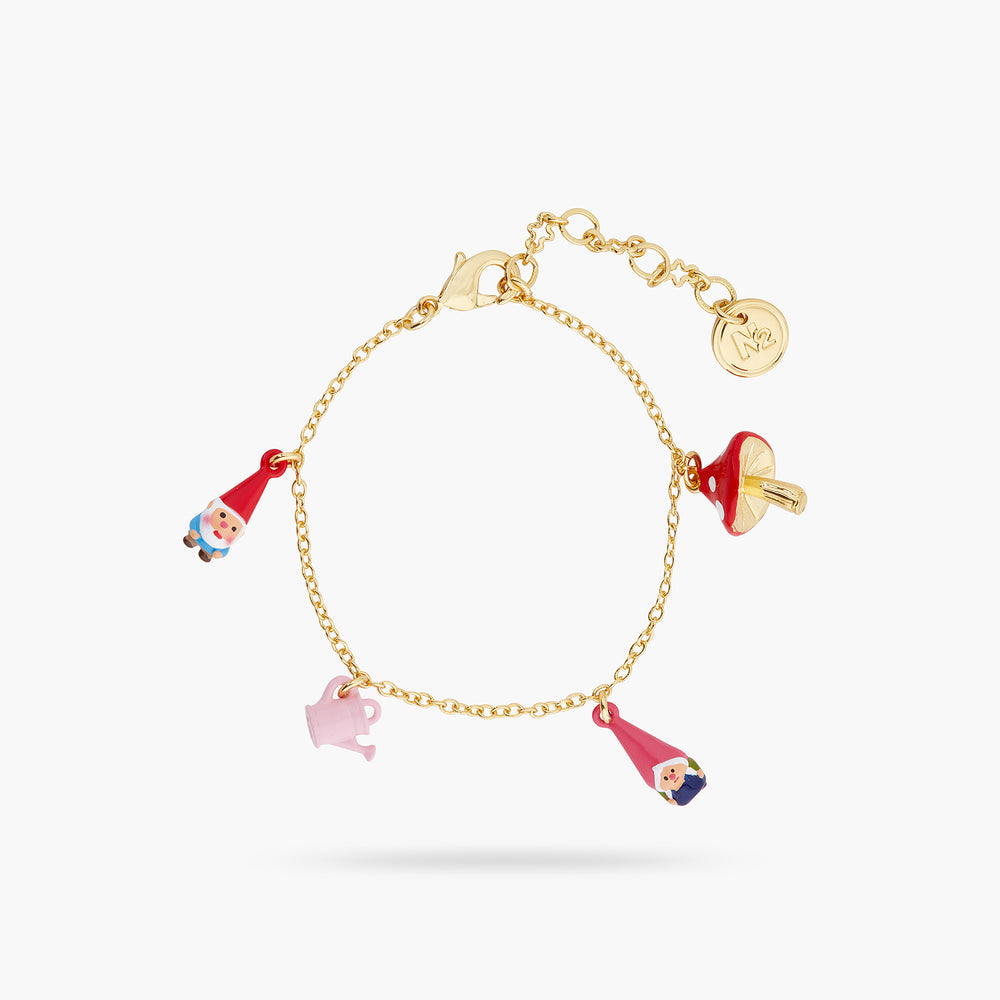 
            
                Load image into Gallery viewer, Mushroom and Garden Gnome Charm Bracelet
            
        