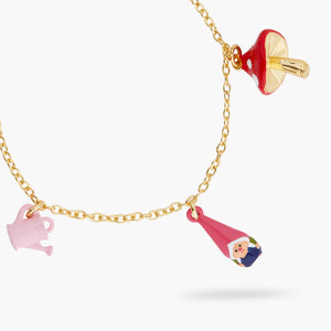 Mushroom and Garden Gnome Charm Bracelet