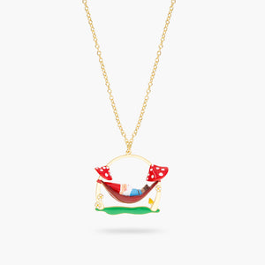 
            
                Load image into Gallery viewer, Garden Gnome and Hammock Pendant Necklace
            
        