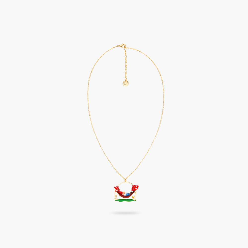 Garden Gnome and Hammock Pendant Necklace