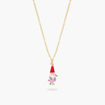 Garden Gnome and Inflatable Pink Flamingo Pendant Necklace
