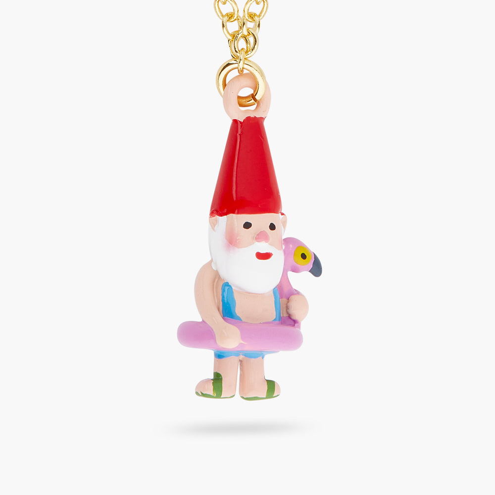 
            
                Load image into Gallery viewer, Garden Gnome and Inflatable Pink Flamingo Pendant Necklace
            
        