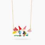 Garden Gnome Couple and Presents Statement Necklace