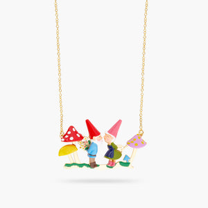 
            
                Load image into Gallery viewer, Garden Gnome Couple and Presents Statement Necklace
            
        