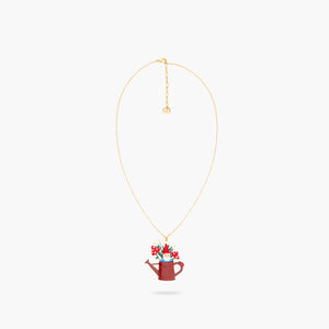 Garden Gnome and Watering Can Pendant Necklace