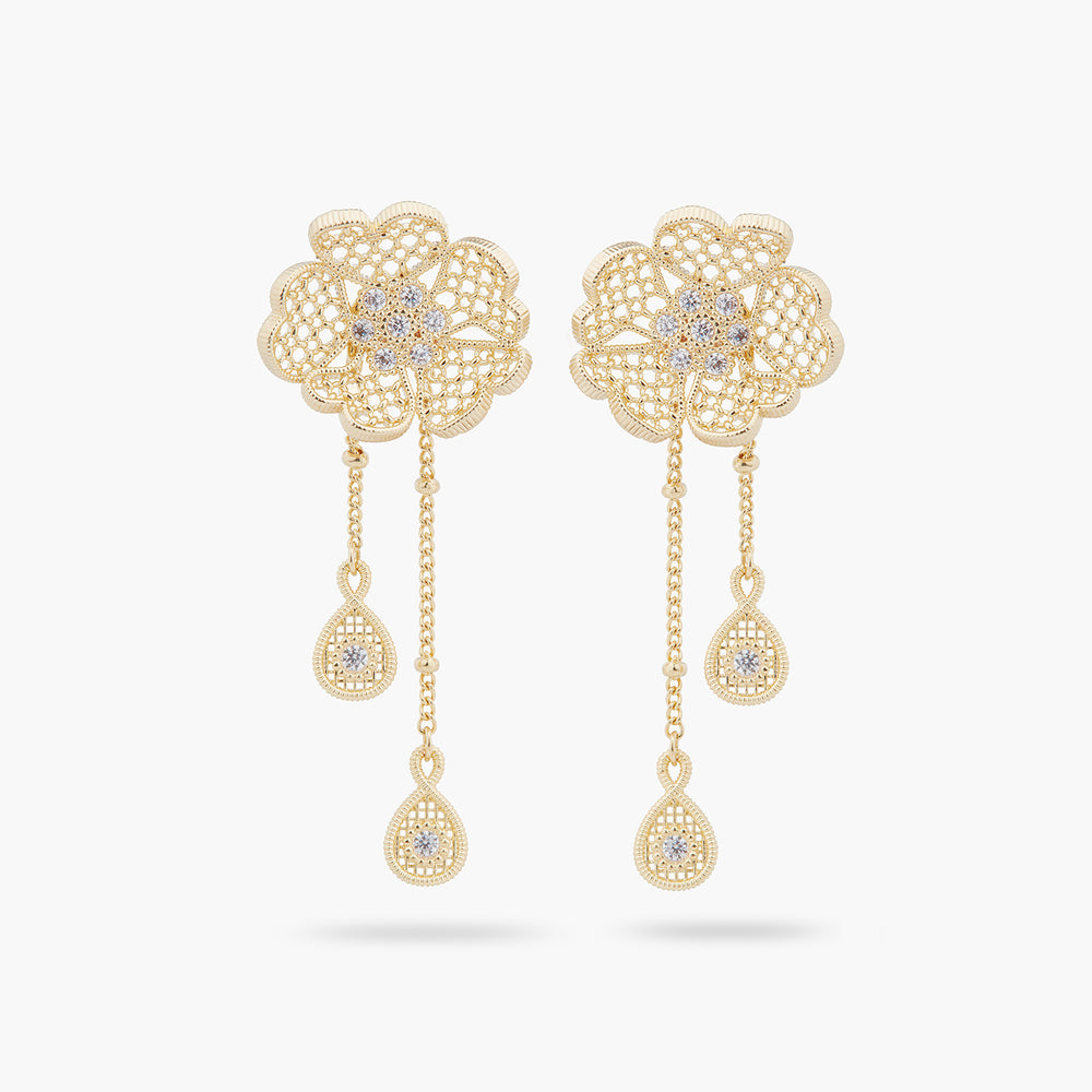 Gold Thread Two-in-One Post Earrings
