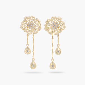 
            
                Load image into Gallery viewer, Gold Thread Two-in-One Post Earrings
            
        