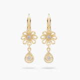 Gold Thread Flower Sleeper Earrings