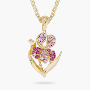 Wine and Roses Iris Pendant Necklace