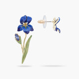Siberian Iris Asymmetrical Post Earrings