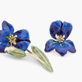Siberian Iris Asymmetrical Post Earrings