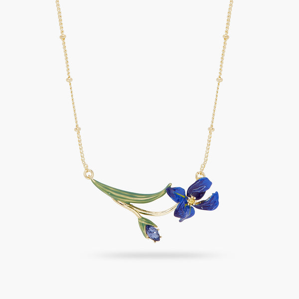 Siberian Iris and Faceted Glass Fine Necklace – Les Néréides