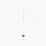 Siberian Iris and Faceted Glass Pendant Necklace