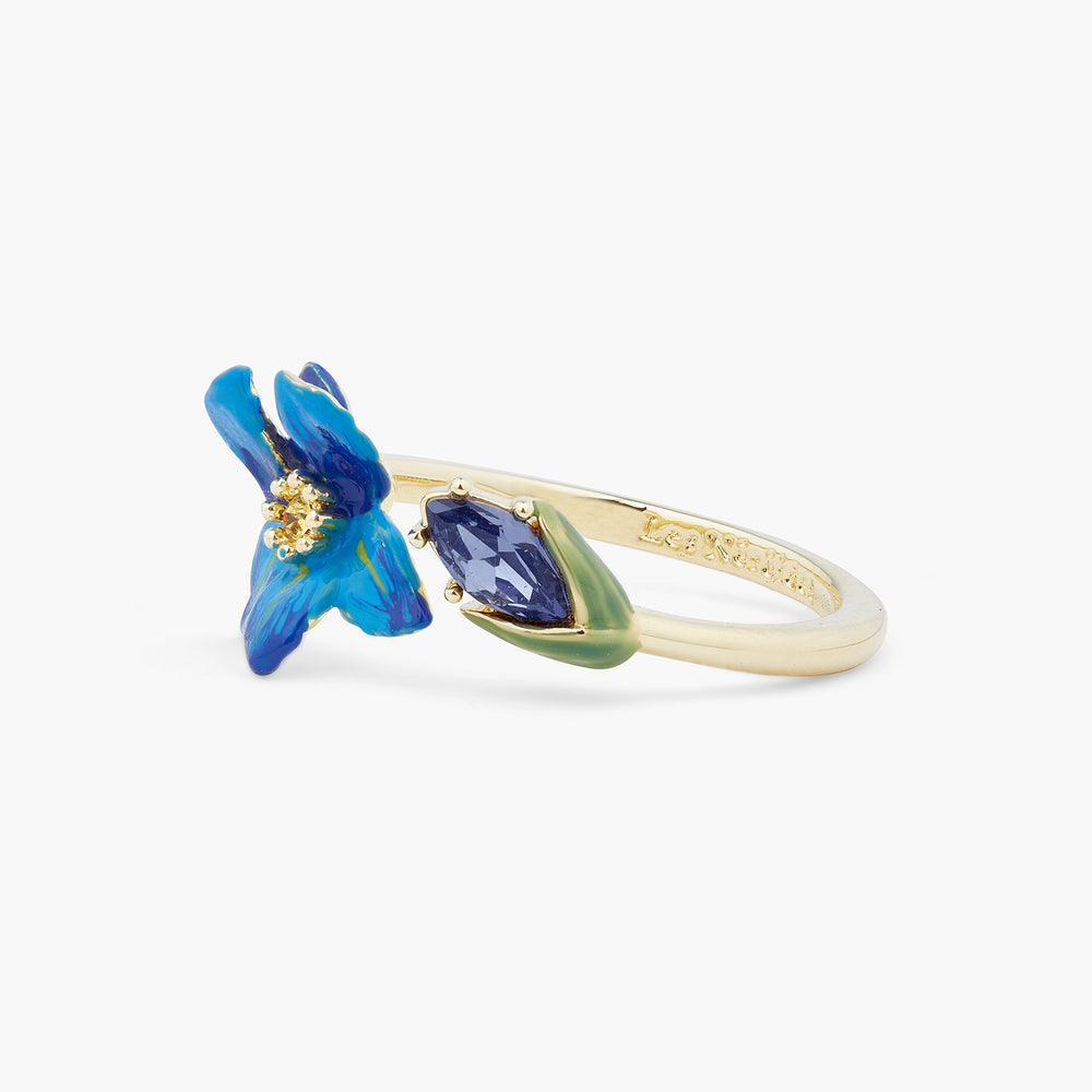Siberian Iris and Faceted Glass Adjustable Ring – Les Néréides