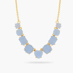 Sky Blue Diamantine 9 Stone Fine Necklace
